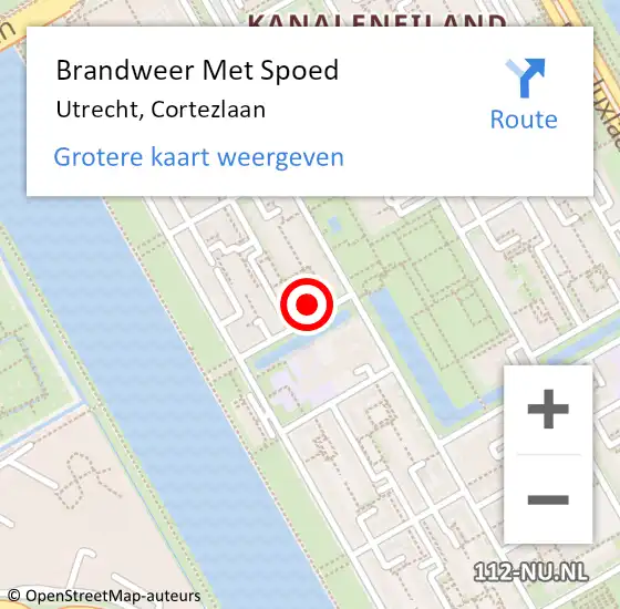 Locatie op kaart van de 112 melding: Brandweer Met Spoed Naar Utrecht, Cortezlaan op 2 juni 2024 23:01