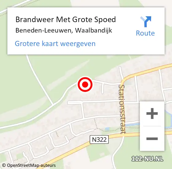 Locatie op kaart van de 112 melding: Brandweer Met Grote Spoed Naar Beneden-Leeuwen, Waalbandijk op 2 juni 2024 23:28