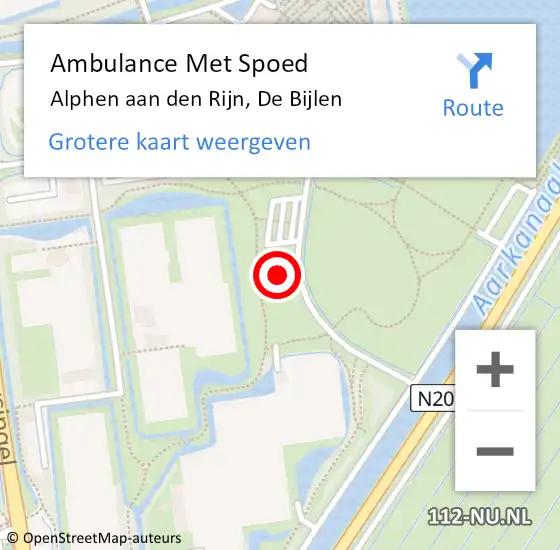 Locatie op kaart van de 112 melding: Ambulance Met Spoed Naar Alphen aan den Rijn, De Bijlen op 3 juni 2024 00:05