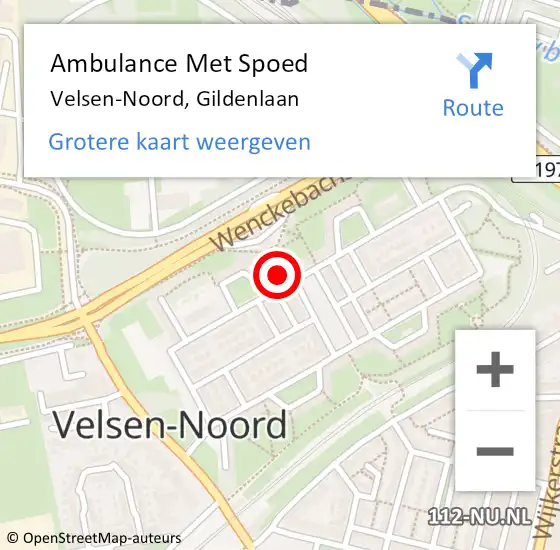 Locatie op kaart van de 112 melding: Ambulance Met Spoed Naar Velsen-Noord, Gildenlaan op 3 juni 2024 00:53