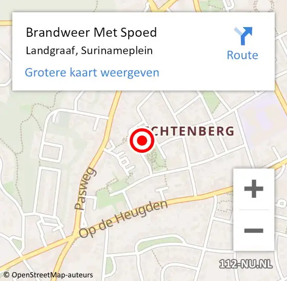 Locatie op kaart van de 112 melding: Brandweer Met Spoed Naar Landgraaf, Surinameplein op 3 juni 2024 02:25