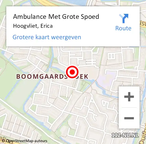 Locatie op kaart van de 112 melding: Ambulance Met Grote Spoed Naar Hoogvliet, Erica op 3 juni 2024 04:02