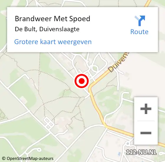 Locatie op kaart van de 112 melding: Brandweer Met Spoed Naar De Bult, Duivenslaagte op 3 juni 2024 05:42