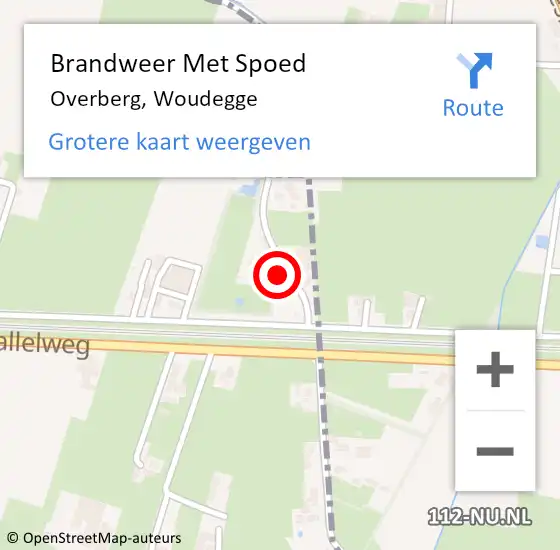 Locatie op kaart van de 112 melding: Brandweer Met Spoed Naar Overberg, Woudegge op 3 juni 2024 06:20