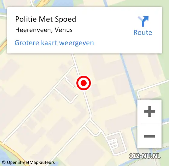 Locatie op kaart van de 112 melding: Politie Met Spoed Naar Heerenveen, Venus op 3 juni 2024 07:22