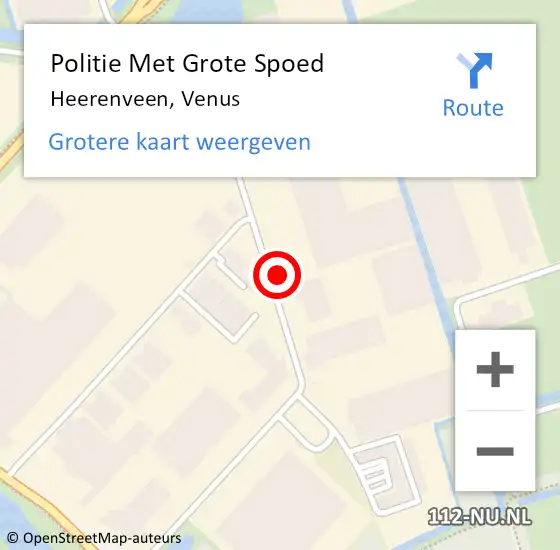 Locatie op kaart van de 112 melding: Politie Met Grote Spoed Naar Heerenveen, Venus op 3 juni 2024 07:30