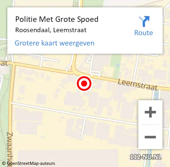 Locatie op kaart van de 112 melding: Politie Met Grote Spoed Naar Roosendaal, Leemstraat op 3 juni 2024 07:47