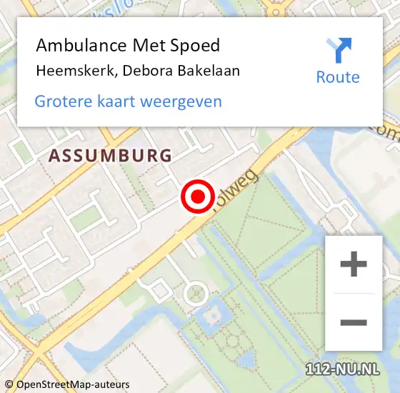 Locatie op kaart van de 112 melding: Ambulance Met Spoed Naar Heemskerk, Debora Bakelaan op 3 juni 2024 07:57