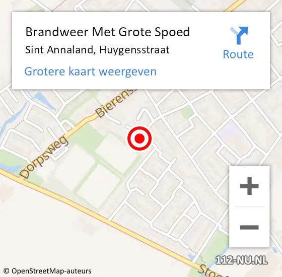 Locatie op kaart van de 112 melding: Brandweer Met Grote Spoed Naar Sint Annaland, Huygensstraat op 3 juni 2024 08:03