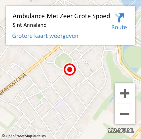 Locatie op kaart van de 112 melding: Ambulance Met Zeer Grote Spoed Naar Sint Annaland op 3 juni 2024 08:03