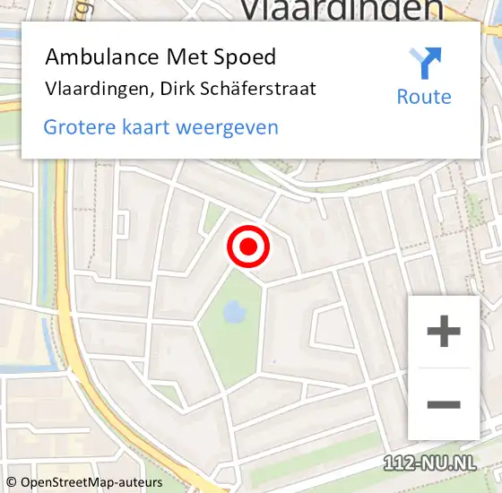 Locatie op kaart van de 112 melding: Ambulance Met Spoed Naar Vlaardingen, Dirk Schäferstraat op 3 juni 2024 08:18