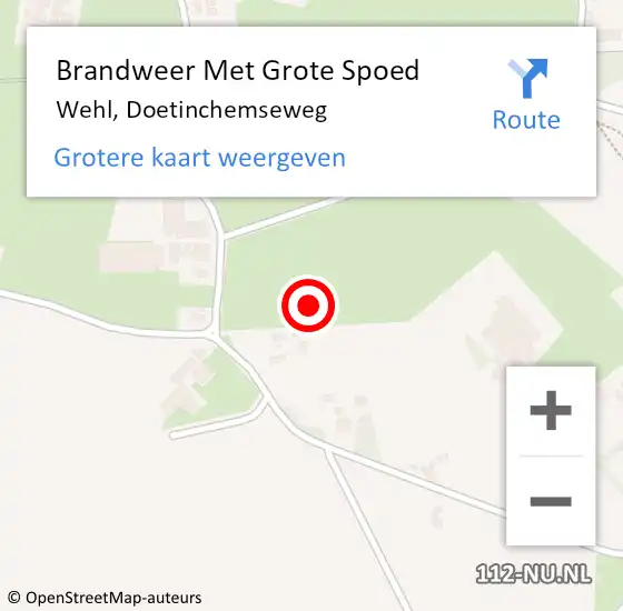 Locatie op kaart van de 112 melding: Brandweer Met Grote Spoed Naar Wehl, Doetinchemseweg op 3 juni 2024 08:21