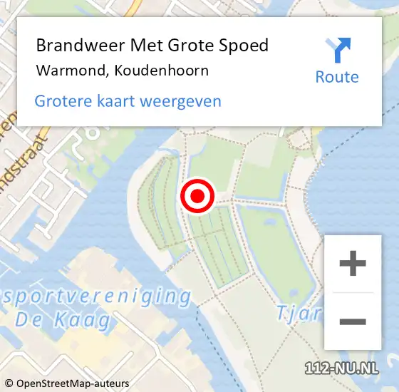 Locatie op kaart van de 112 melding: Brandweer Met Grote Spoed Naar Warmond, Koudenhoorn op 3 juni 2024 09:11