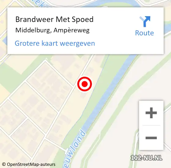 Locatie op kaart van de 112 melding: Brandweer Met Spoed Naar Middelburg, Ampèreweg op 3 juni 2024 09:15