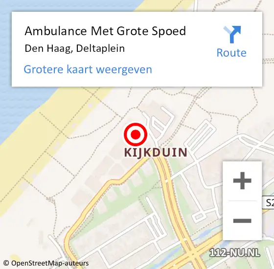 Locatie op kaart van de 112 melding: Ambulance Met Grote Spoed Naar Den Haag, Deltaplein op 3 juni 2024 09:29