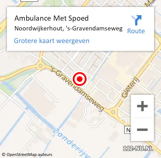 Locatie op kaart van de 112 melding: Ambulance Met Spoed Naar Noordwijkerhout, 's-Gravendamseweg op 3 juni 2024 09:33