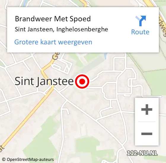 Locatie op kaart van de 112 melding: Brandweer Met Spoed Naar Sint Jansteen, Inghelosenberghe op 3 juni 2024 09:34