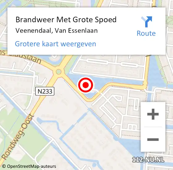 Locatie op kaart van de 112 melding: Brandweer Met Grote Spoed Naar Veenendaal, Van Essenlaan op 3 juni 2024 09:45