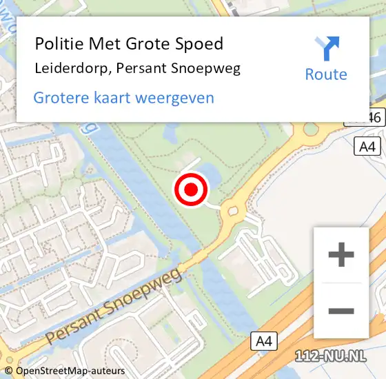 Locatie op kaart van de 112 melding: Politie Met Grote Spoed Naar Leiderdorp, Persant Snoepweg op 3 juni 2024 09:47