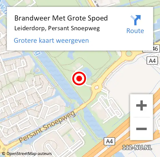 Locatie op kaart van de 112 melding: Brandweer Met Grote Spoed Naar Leiderdorp, Persant Snoepweg op 3 juni 2024 09:47