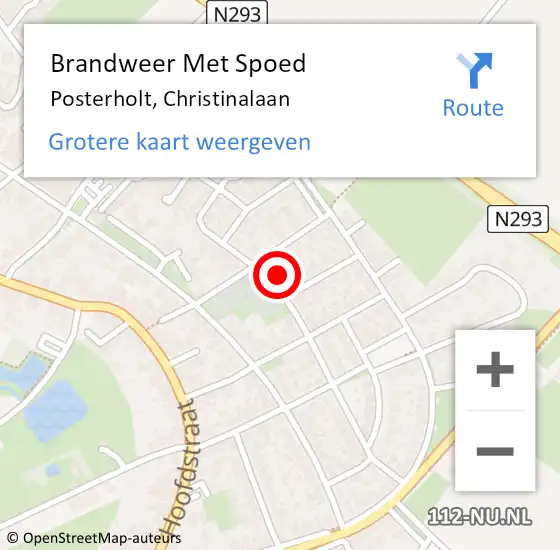 Locatie op kaart van de 112 melding: Brandweer Met Spoed Naar Posterholt, Christinalaan op 3 juni 2024 10:30