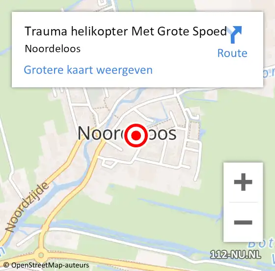 Locatie op kaart van de 112 melding: Trauma helikopter Met Grote Spoed Naar Noordeloos op 3 juni 2024 10:39