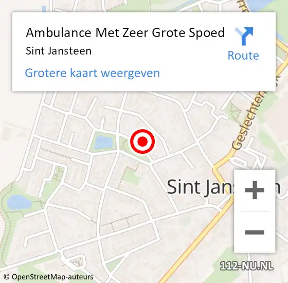 Locatie op kaart van de 112 melding: Ambulance Met Zeer Grote Spoed Naar Sint Jansteen op 3 juni 2024 10:58