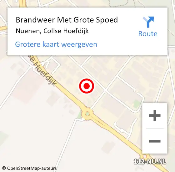 Locatie op kaart van de 112 melding: Brandweer Met Grote Spoed Naar Nuenen, Collse Hoefdijk op 3 juni 2024 11:43