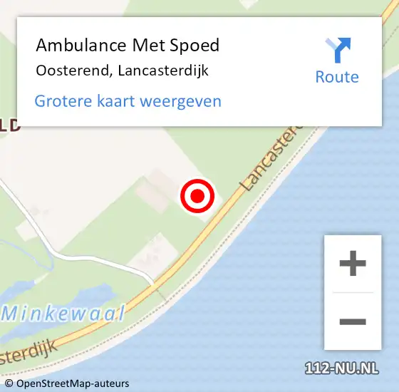 Locatie op kaart van de 112 melding: Ambulance Met Spoed Naar Oosterend, Lancasterdijk op 3 juni 2024 12:22