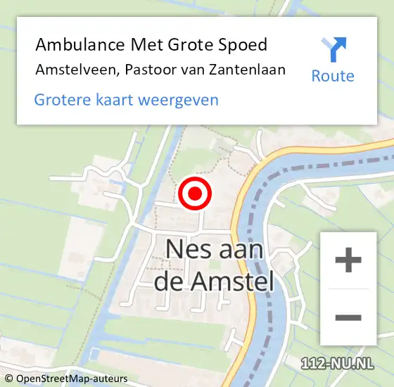 Locatie op kaart van de 112 melding: Ambulance Met Grote Spoed Naar Amstelveen, Pastoor van Zantenlaan op 3 juni 2024 12:26