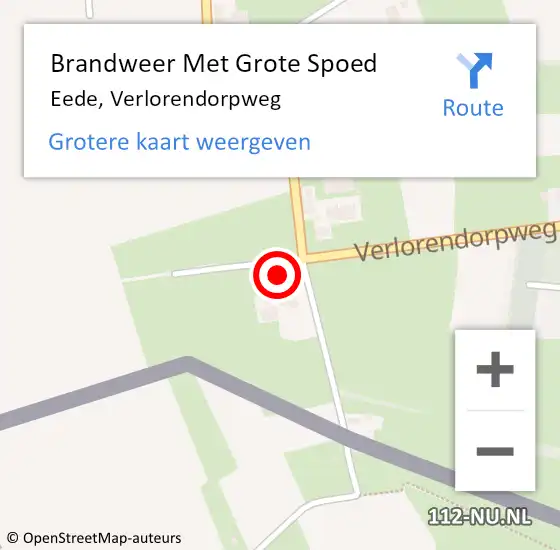 Locatie op kaart van de 112 melding: Brandweer Met Grote Spoed Naar Eede, Verlorendorpweg op 8 oktober 2014 08:54