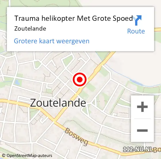 Locatie op kaart van de 112 melding: Trauma helikopter Met Grote Spoed Naar Zoutelande op 3 juni 2024 13:04