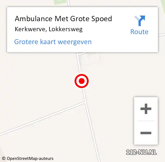 Locatie op kaart van de 112 melding: Ambulance Met Grote Spoed Naar Kerkwerve, Lokkersweg op 17 oktober 2013 00:03