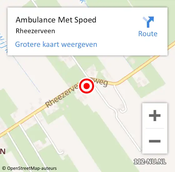 Locatie op kaart van de 112 melding: Ambulance Met Spoed Naar Rheezerveen op 3 juni 2024 13:11