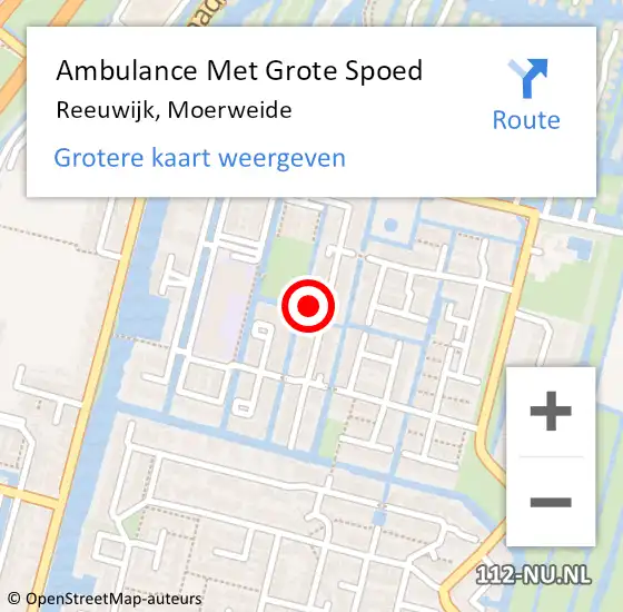 Locatie op kaart van de 112 melding: Ambulance Met Grote Spoed Naar Reeuwijk, Moerweide op 3 juni 2024 13:45