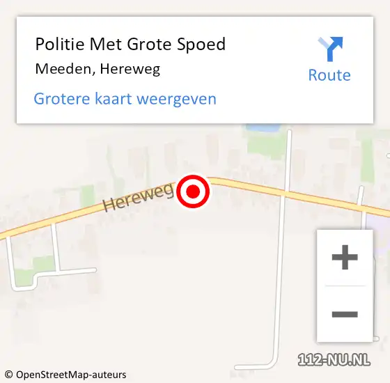 Locatie op kaart van de 112 melding: Politie Met Grote Spoed Naar Meeden, Hereweg op 3 juni 2024 14:05