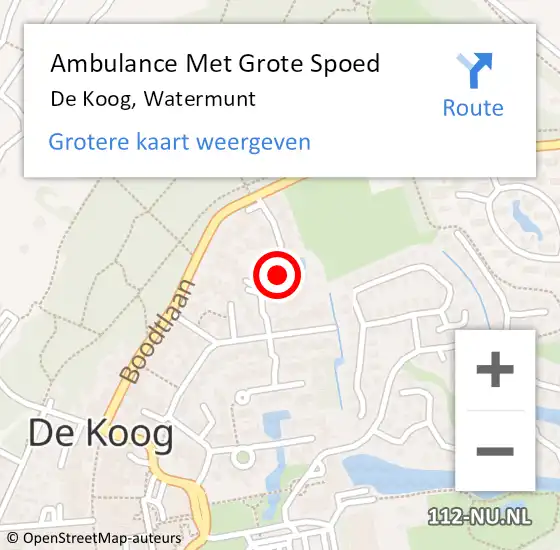 Locatie op kaart van de 112 melding: Ambulance Met Grote Spoed Naar De Koog, Watermunt op 3 juni 2024 14:16