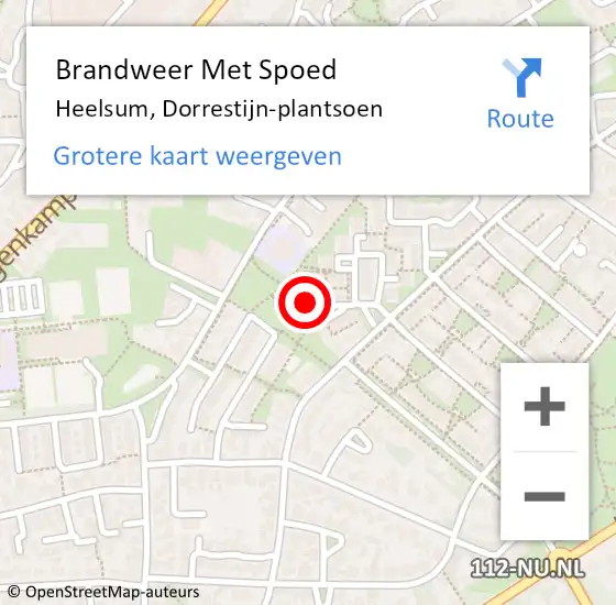 Locatie op kaart van de 112 melding: Brandweer Met Spoed Naar Heelsum, Dorrestijn-plantsoen op 3 juni 2024 14:17