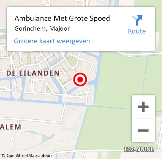 Locatie op kaart van de 112 melding: Ambulance Met Grote Spoed Naar Gorinchem, Majoor op 3 juni 2024 14:34