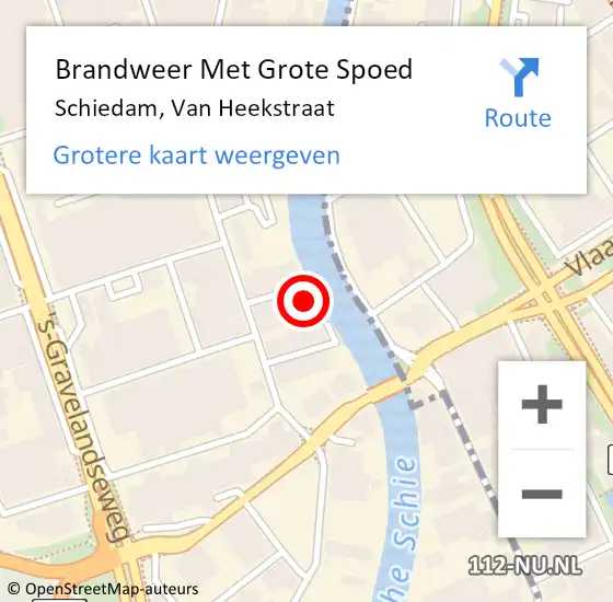 Locatie op kaart van de 112 melding: Brandweer Met Grote Spoed Naar Schiedam, Van Heekstraat op 3 juni 2024 14:59