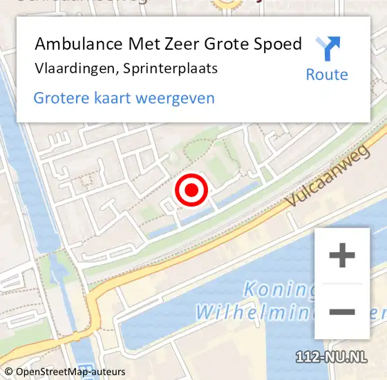 Locatie op kaart van de 112 melding: Ambulance Met Zeer Grote Spoed Naar Vlaardingen, Sprinterplaats op 3 juni 2024 15:01