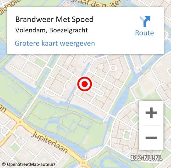 Locatie op kaart van de 112 melding: Brandweer Met Spoed Naar Volendam, Boezelgracht op 8 oktober 2014 09:15