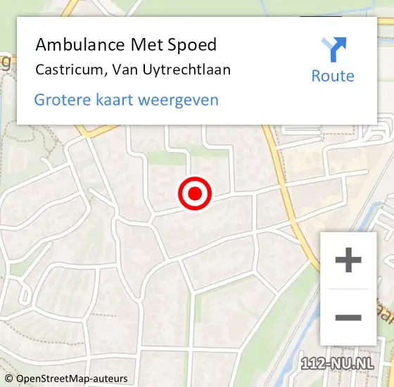Locatie op kaart van de 112 melding: Ambulance Met Spoed Naar Castricum, Van Uytrechtlaan op 3 juni 2024 16:21