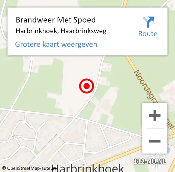 Locatie op kaart van de 112 melding: Brandweer Met Spoed Naar Harbrinkhoek, Haarbrinksweg op 3 juni 2024 16:42