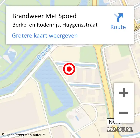 Locatie op kaart van de 112 melding: Brandweer Met Spoed Naar Berkel en Rodenrijs, Huygensstraat op 3 juni 2024 17:27