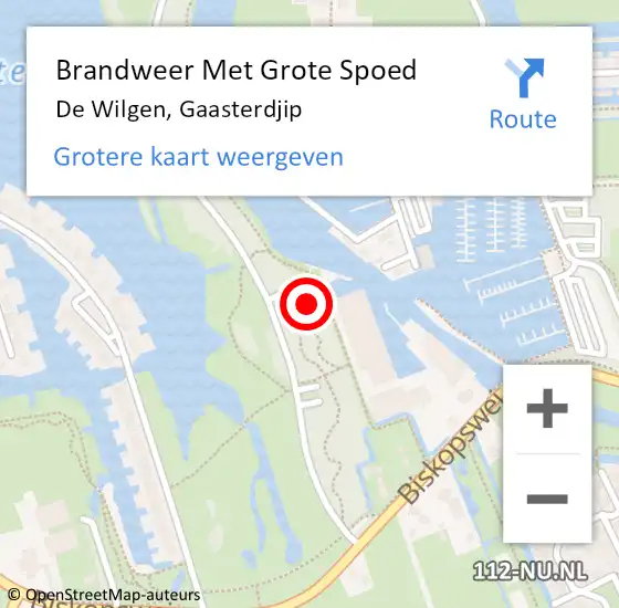 Locatie op kaart van de 112 melding: Brandweer Met Grote Spoed Naar De Wilgen, Gaasterdjip op 3 juni 2024 17:28