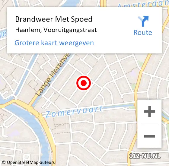 Locatie op kaart van de 112 melding: Brandweer Met Spoed Naar Haarlem, Vooruitgangstraat op 3 juni 2024 17:34