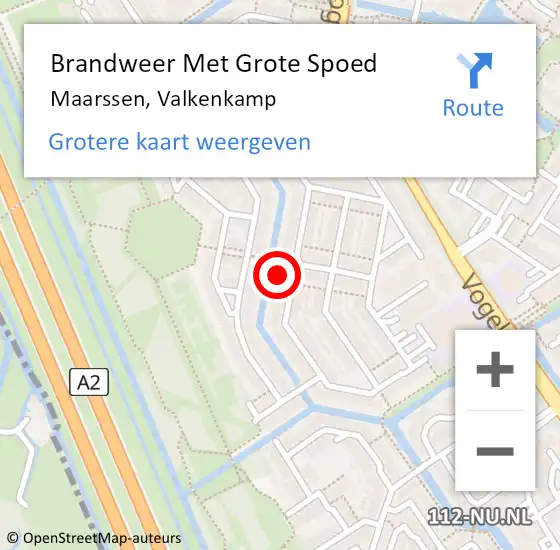 Locatie op kaart van de 112 melding: Brandweer Met Grote Spoed Naar Maarssen, Valkenkamp op 3 juni 2024 18:00