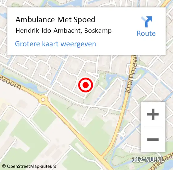 Locatie op kaart van de 112 melding: Ambulance Met Spoed Naar Hendrik-Ido-Ambacht, Boskamp op 3 juni 2024 18:32