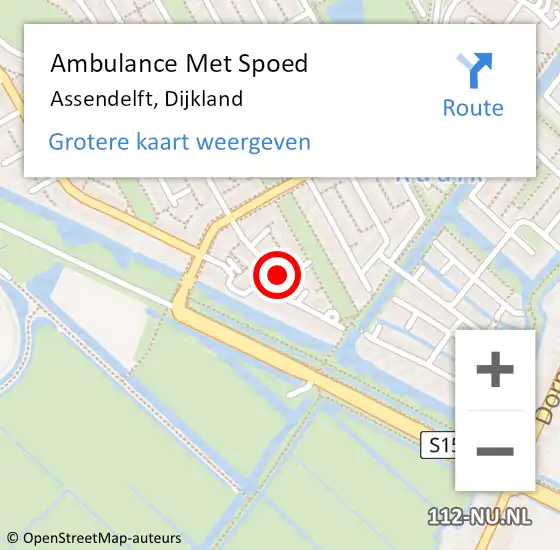 Locatie op kaart van de 112 melding: Ambulance Met Spoed Naar Assendelft, Dijkland op 3 juni 2024 19:00